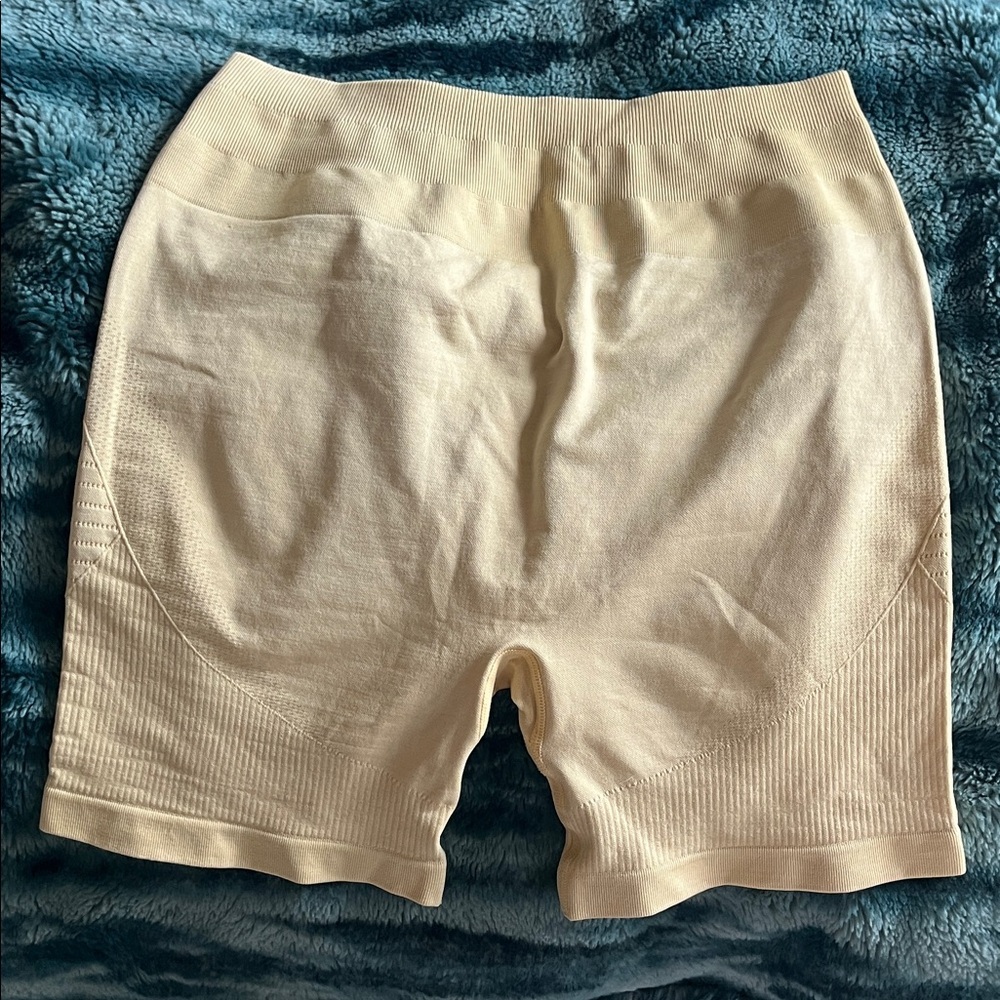Yellow Alphalete biker shorts
